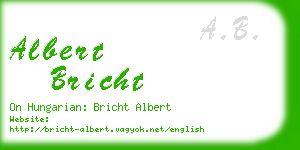 albert bricht business card